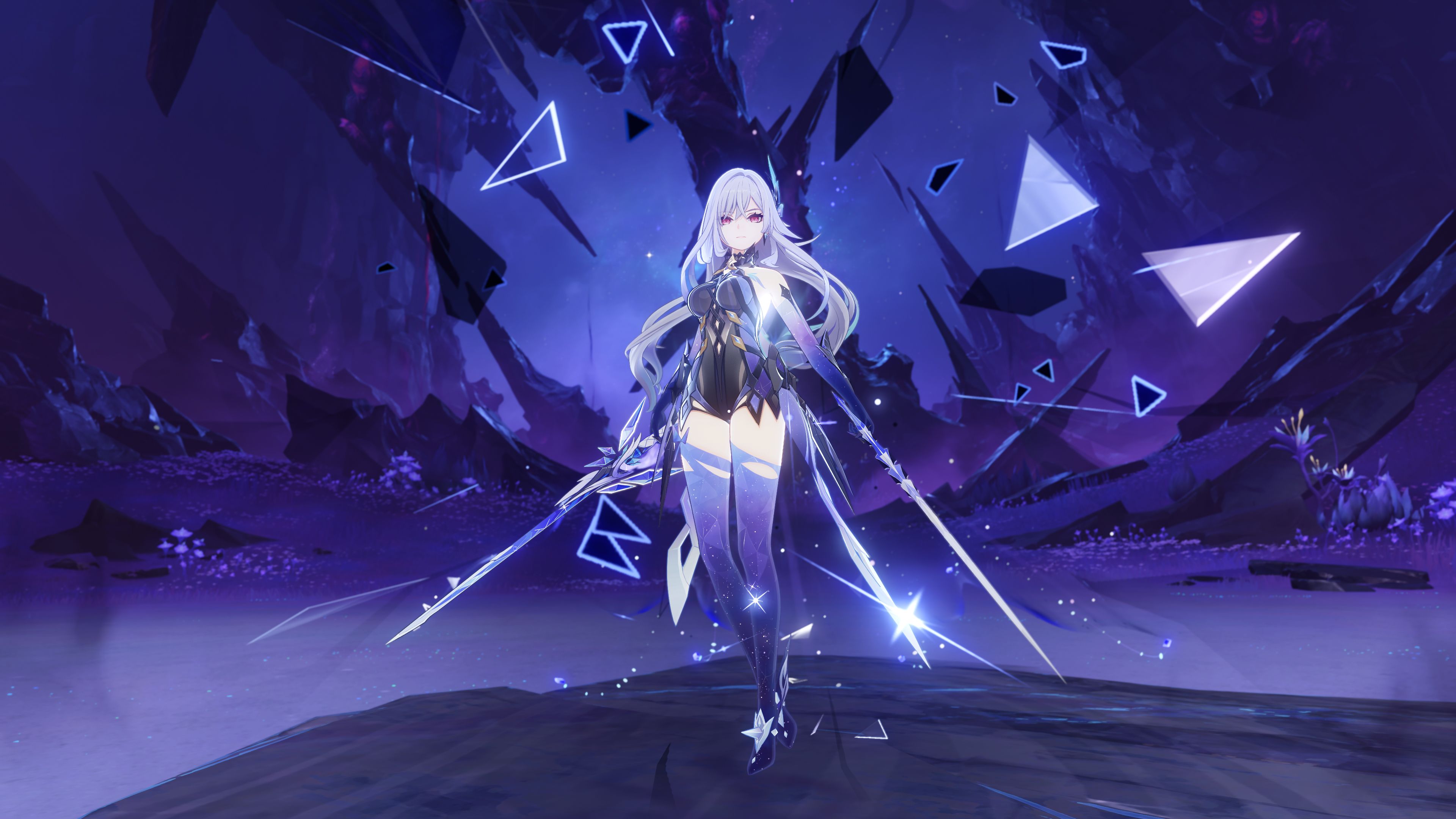 Skirk Purple aesthetic ultra HD 4K wallpaper