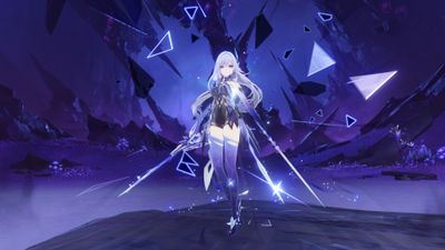 Skirk Purple aesthetic ultra HD 4K wallpaper