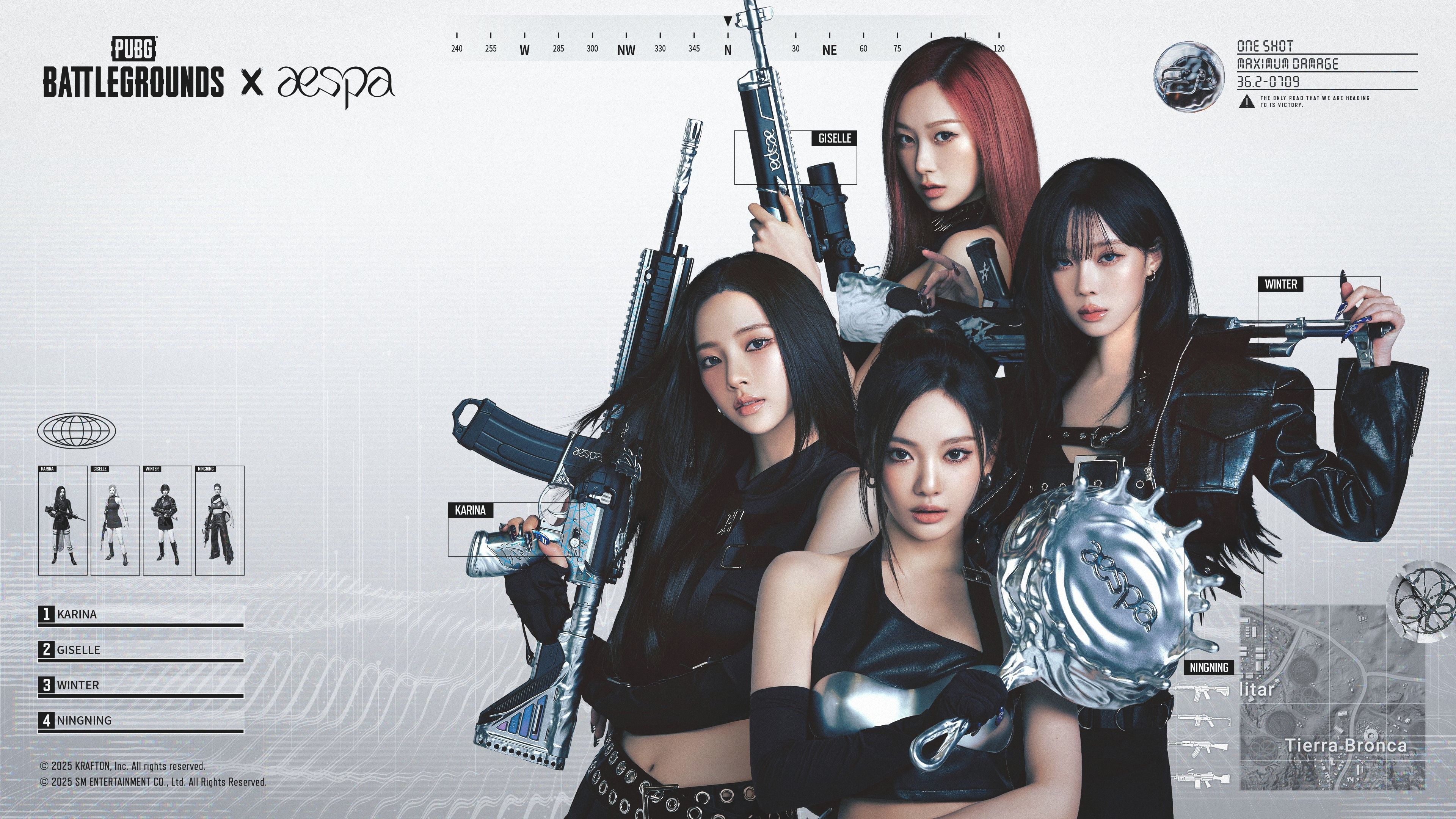 PUBG: Battlegrounds x aespa K-Pop singers ultra HD 4K wallpaper