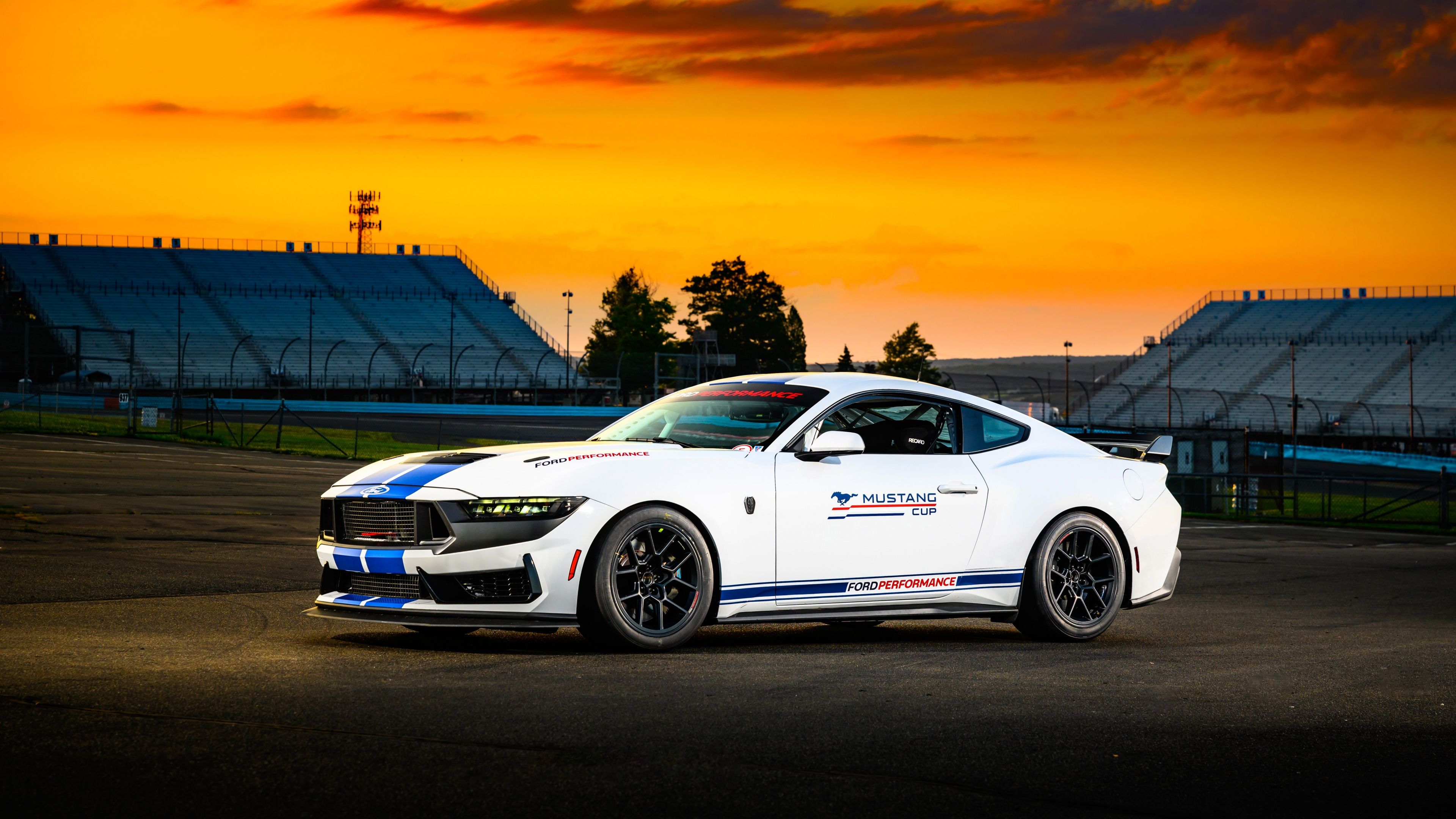 Ford Mustang Dark Horse Race car ultra HD 4K wallpaper