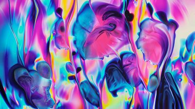 Fluid art Neon colors ultra HD 4K wallpaper