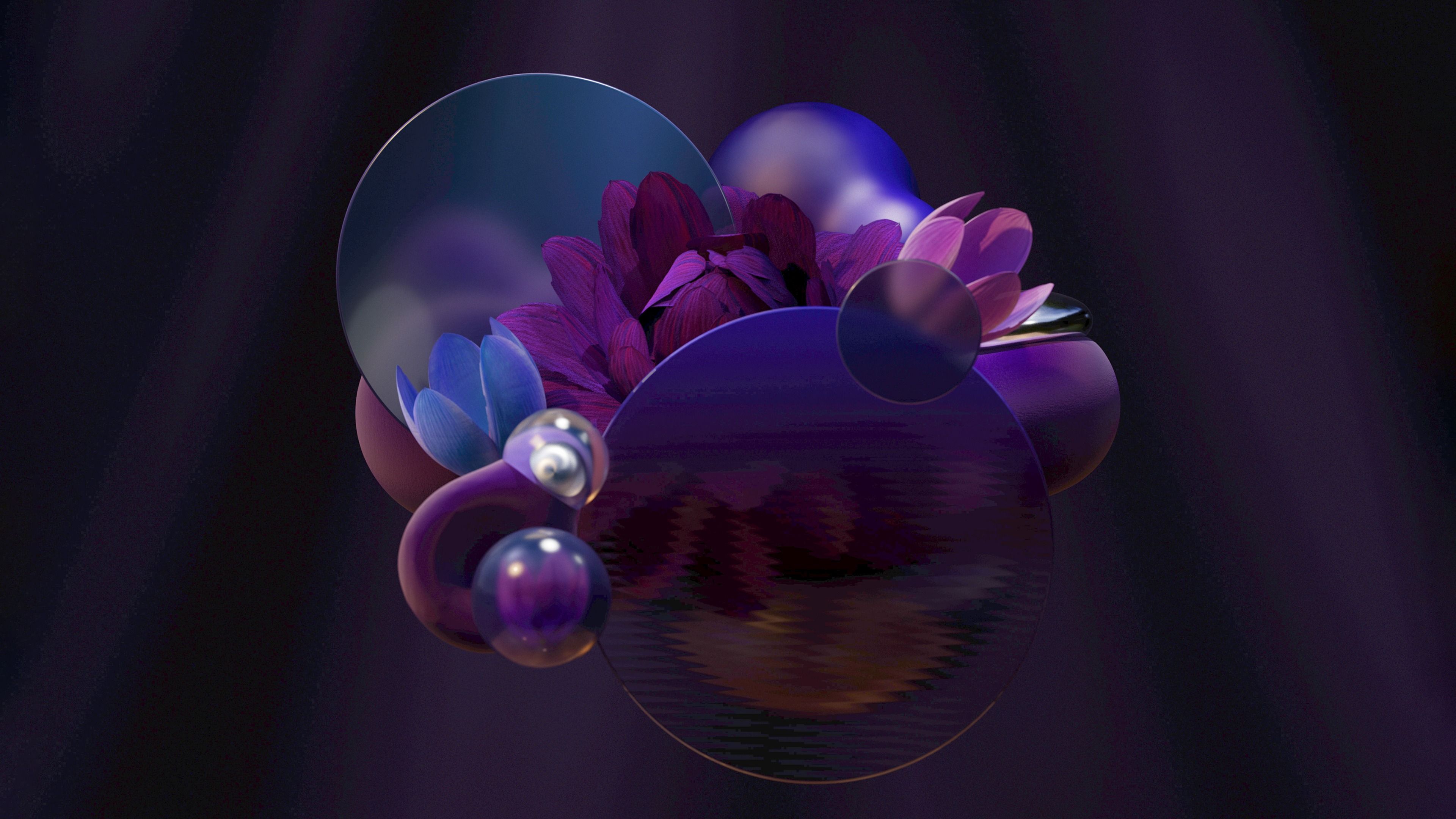 Purple aesthetic Floral designs ultra HD 4K wallpaper