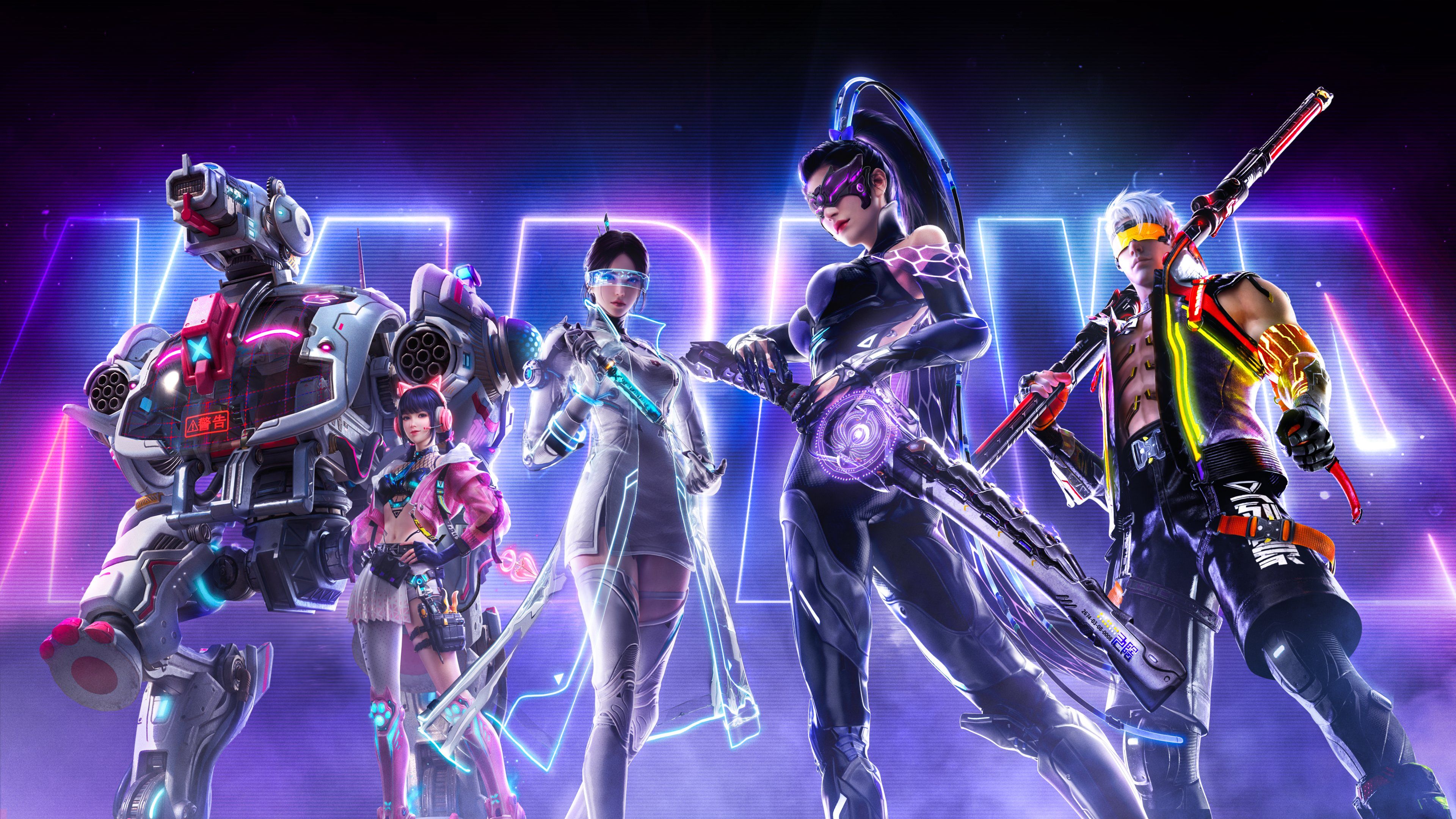 Naraka: Bladepoint Neon ultra HD 4K wallpaper