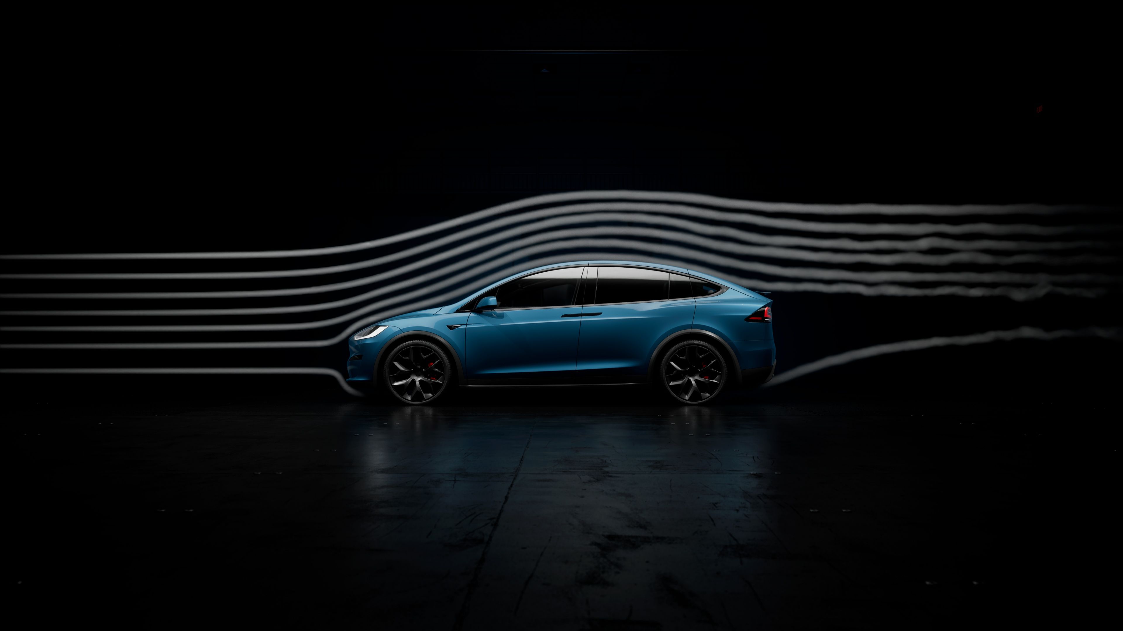 Tesla Model X Plaid Dark background ultra HD 4K wallpaper