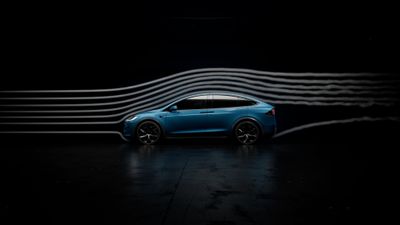 Tesla Model X Plaid Dark background ultra HD 4K wallpaper