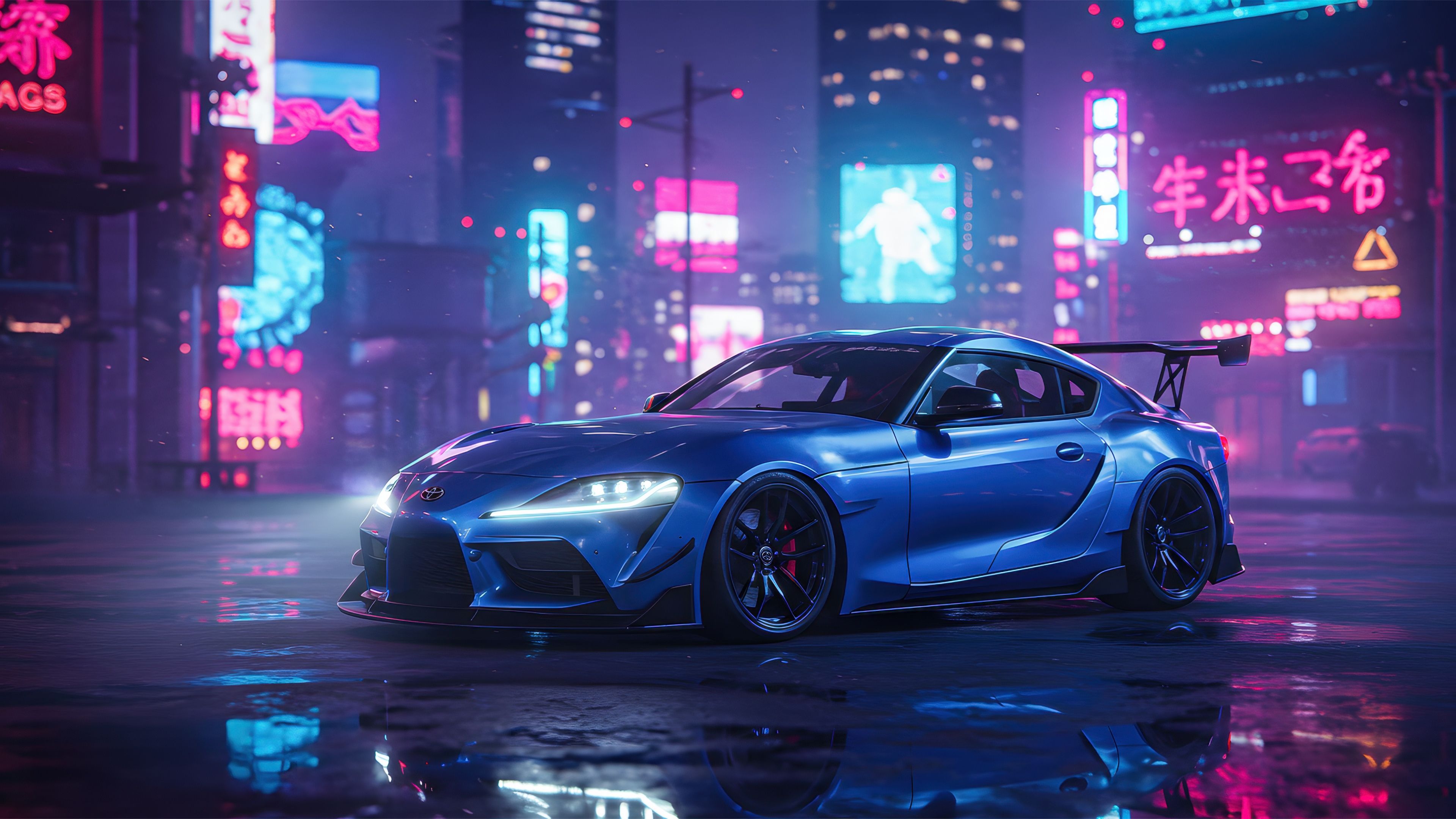 Toyota GR Supra City street ultra HD 4K wallpaper