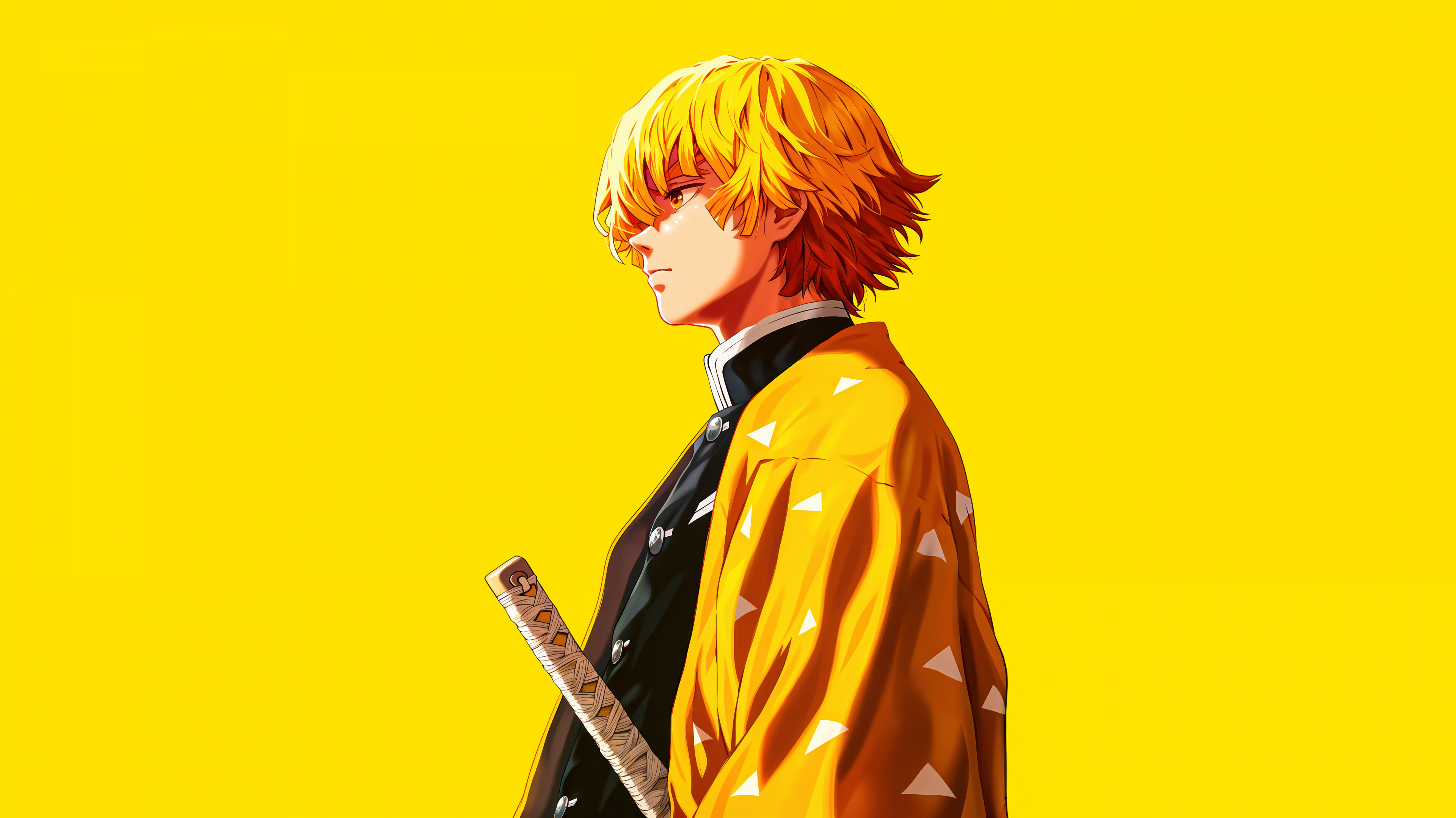 Zenitsu Agatsuma Yellow aesthetic ultra HD 4K wallpaper