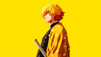 Zenitsu Agatsuma Yellow aesthetic ultra HD 4K wallpaper