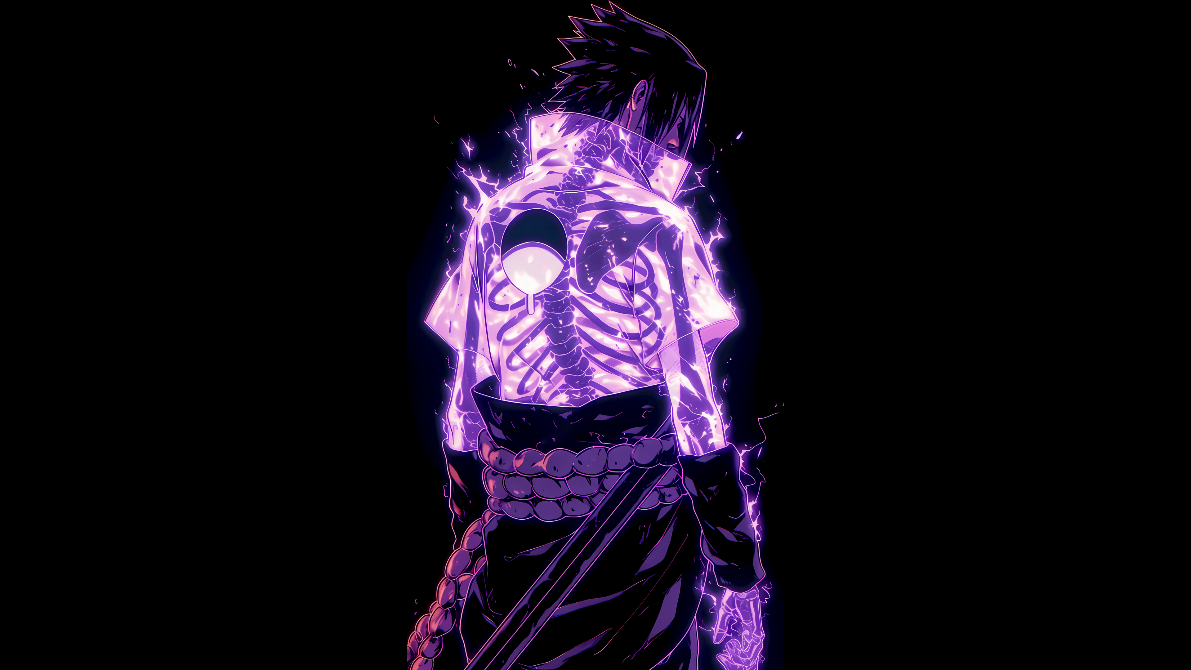 Sasuke Uchiha Neon glow ultra HD 4K wallpaper