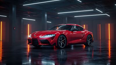 Toyota GR Supra Red aesthetic ultra HD 4K wallpaper