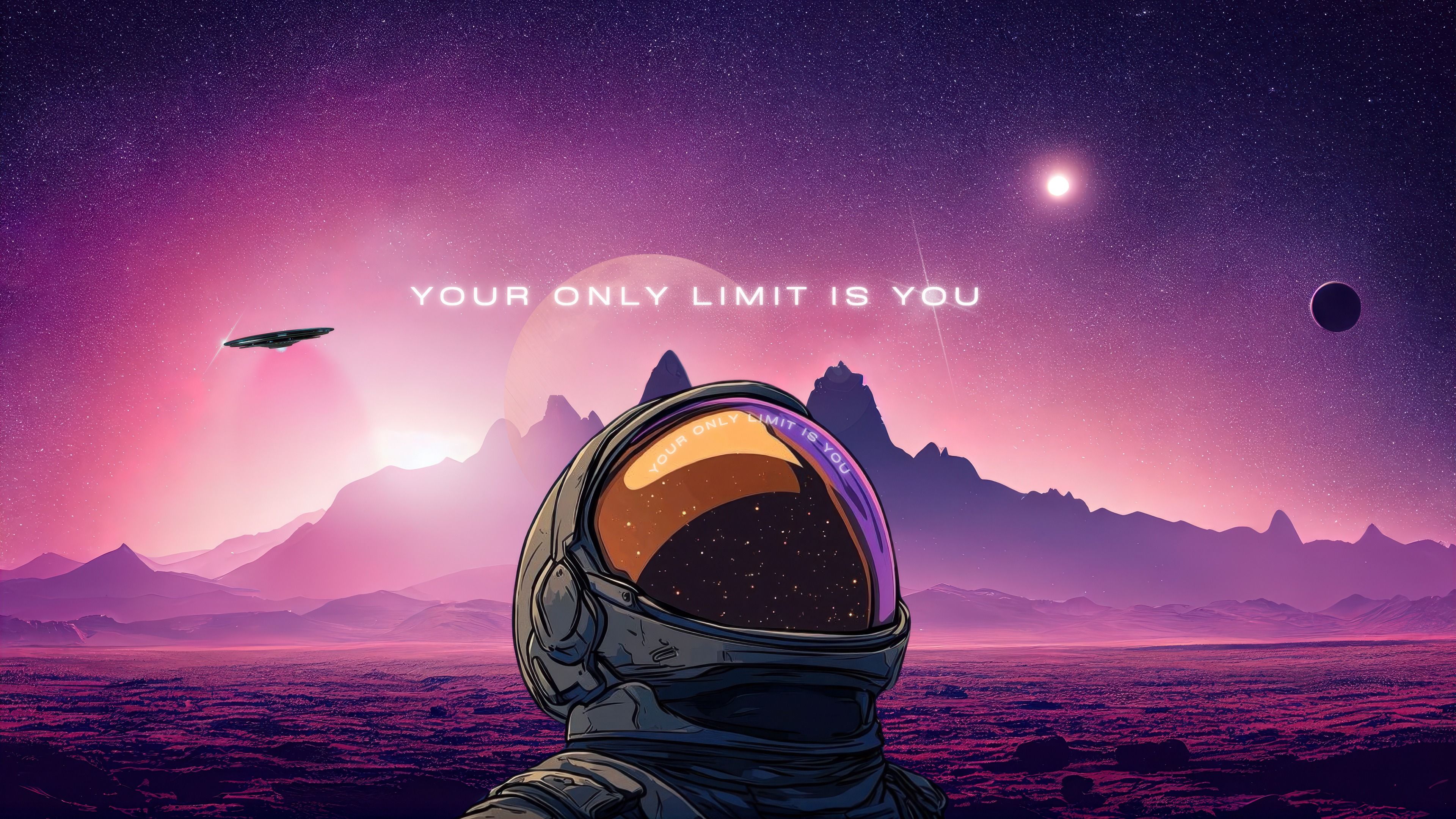 Astronaut Purple aesthetic ultra HD 4K wallpaper