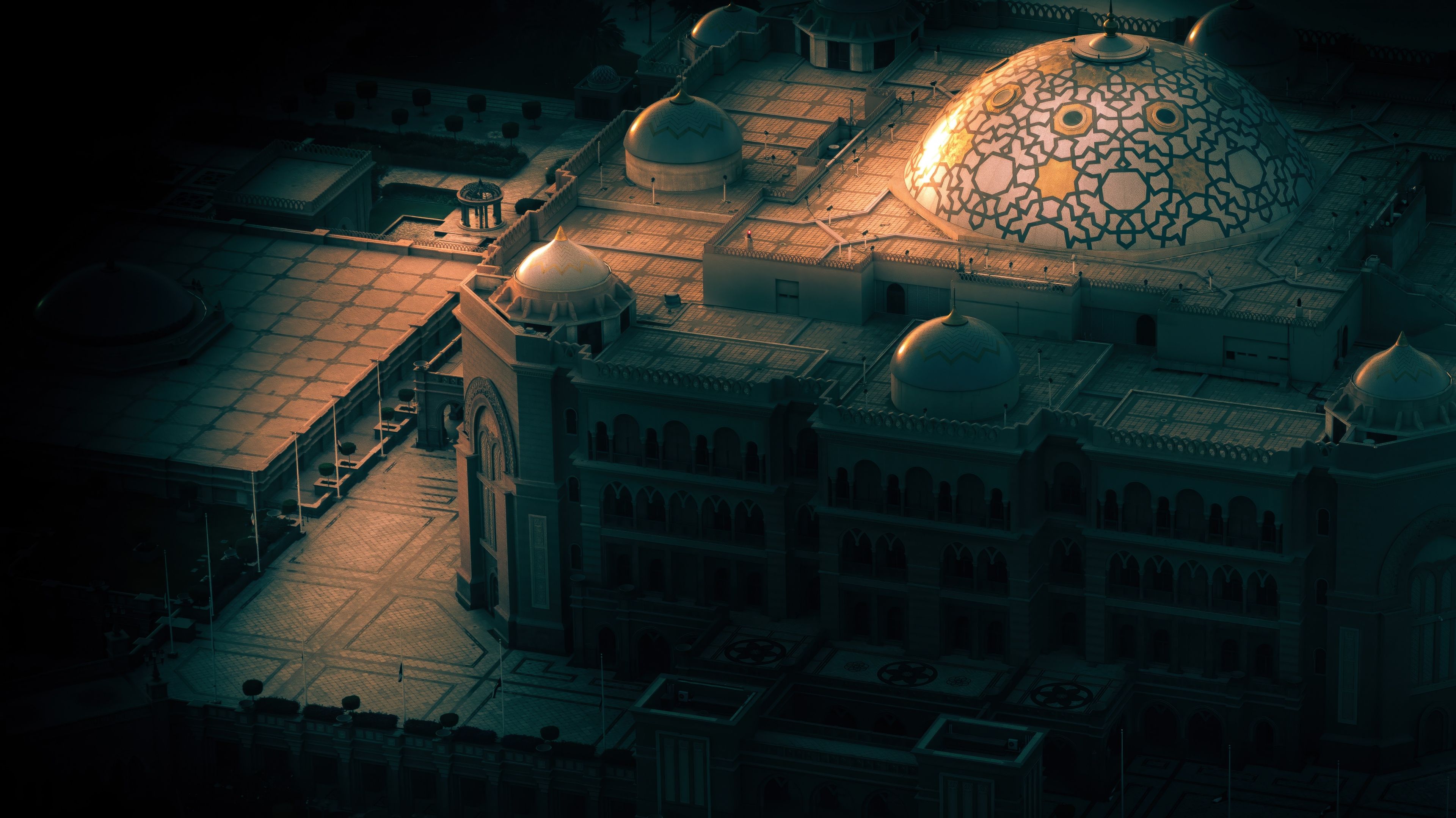 Sheikh Zayed Grand Mosque Dark aesthetic ultra HD 4K wallpaper