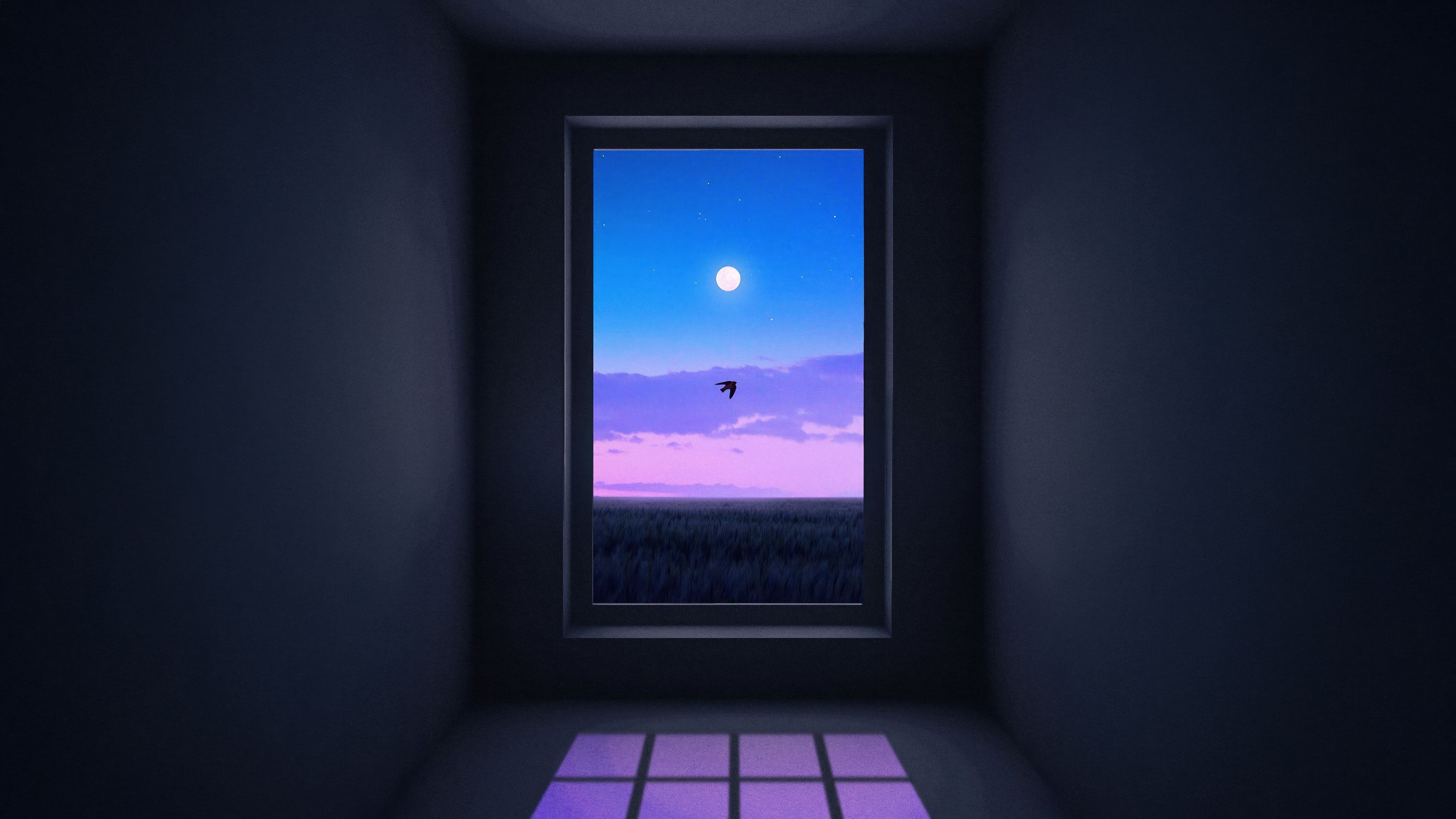 Solitude Moon ultra HD 4K wallpaper