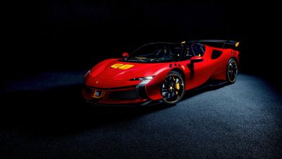 Red Ferrari SF90 XX Spider ultra HD 4K wallpaper
