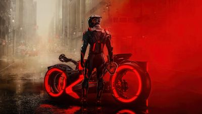 Tron: Ares Red aesthetic ultra HD 4K wallpaper