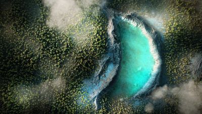 Mountain lake Crater ultra HD 4K wallpaper
