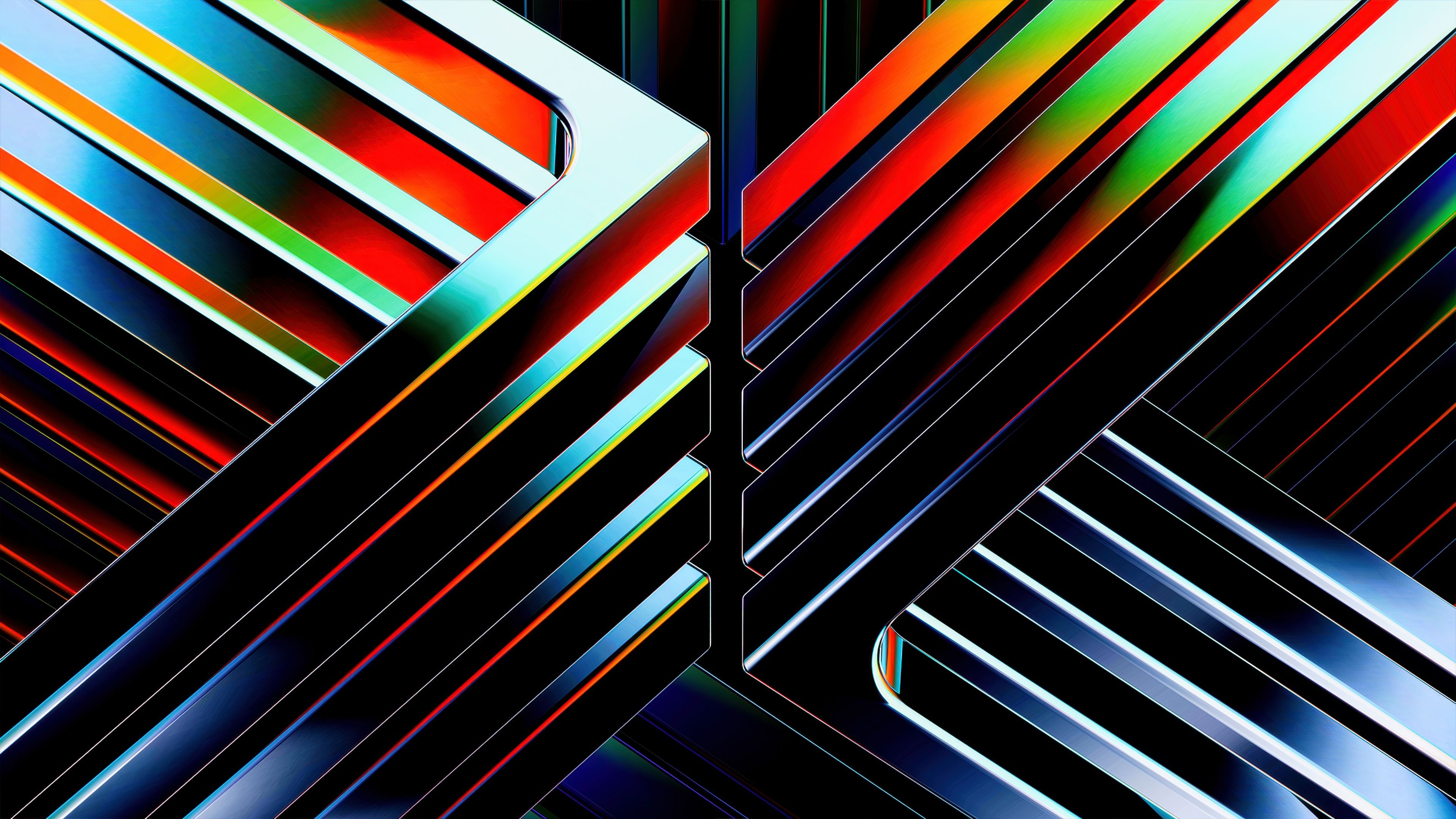 Vibrant Neon lines ultra HD 4K wallpaper