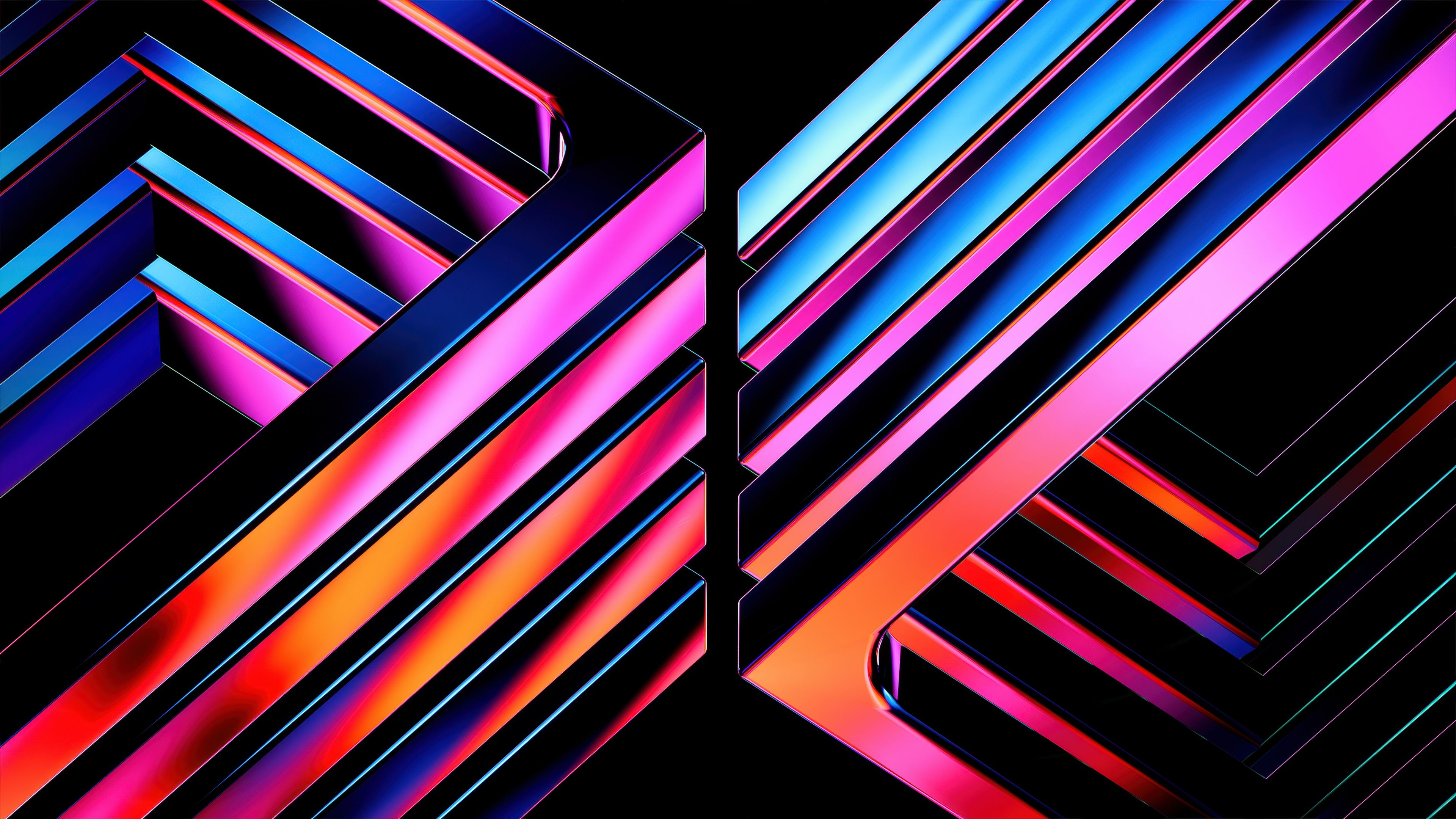 Futuristic Neon lines ultra HD 4K wallpaper
