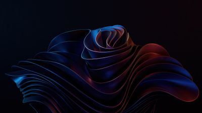 4K UHD abstract 3D bloom render wallpaper with a dark Windows-inspired look, high-resolution desktop background.