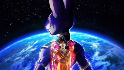 4K UHD Dragon Ball Super wallpaper featuring Beerus and Son Goku, anime series desktop background.