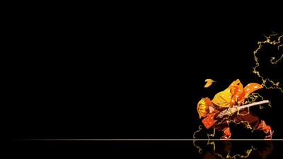 Zenitsu Agatsuma minimalist AMOLED Demon Slayer 4K wallpaper