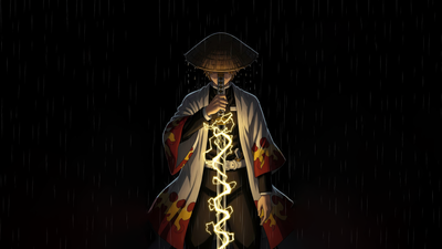 Zenitsu Agatsuma Thunder Breathing Demon Slayer dark 4K wallpaper