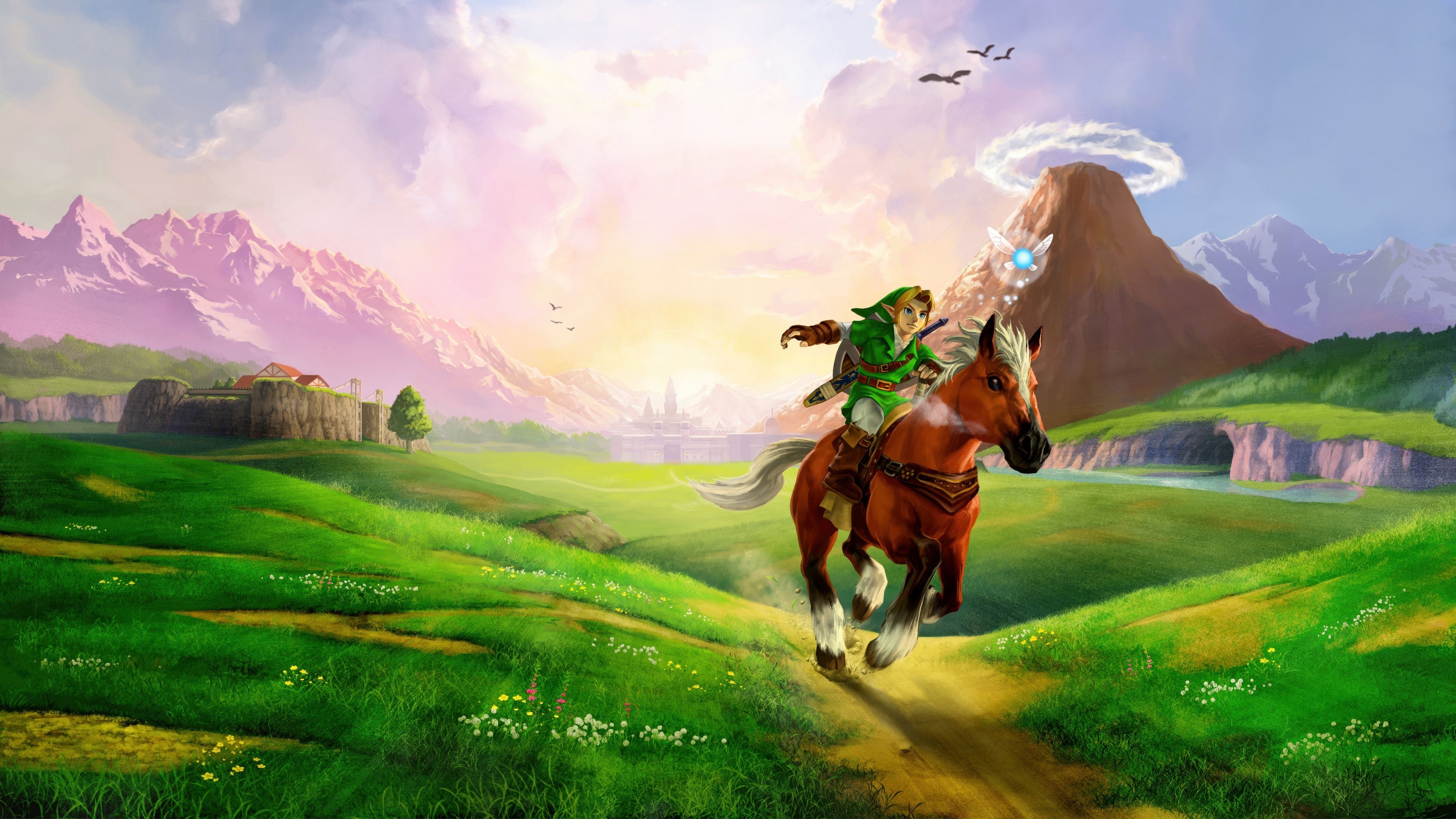 Legend of Zelda Ocarina of Time Nintendo fantasy adventure 4K wallpaper