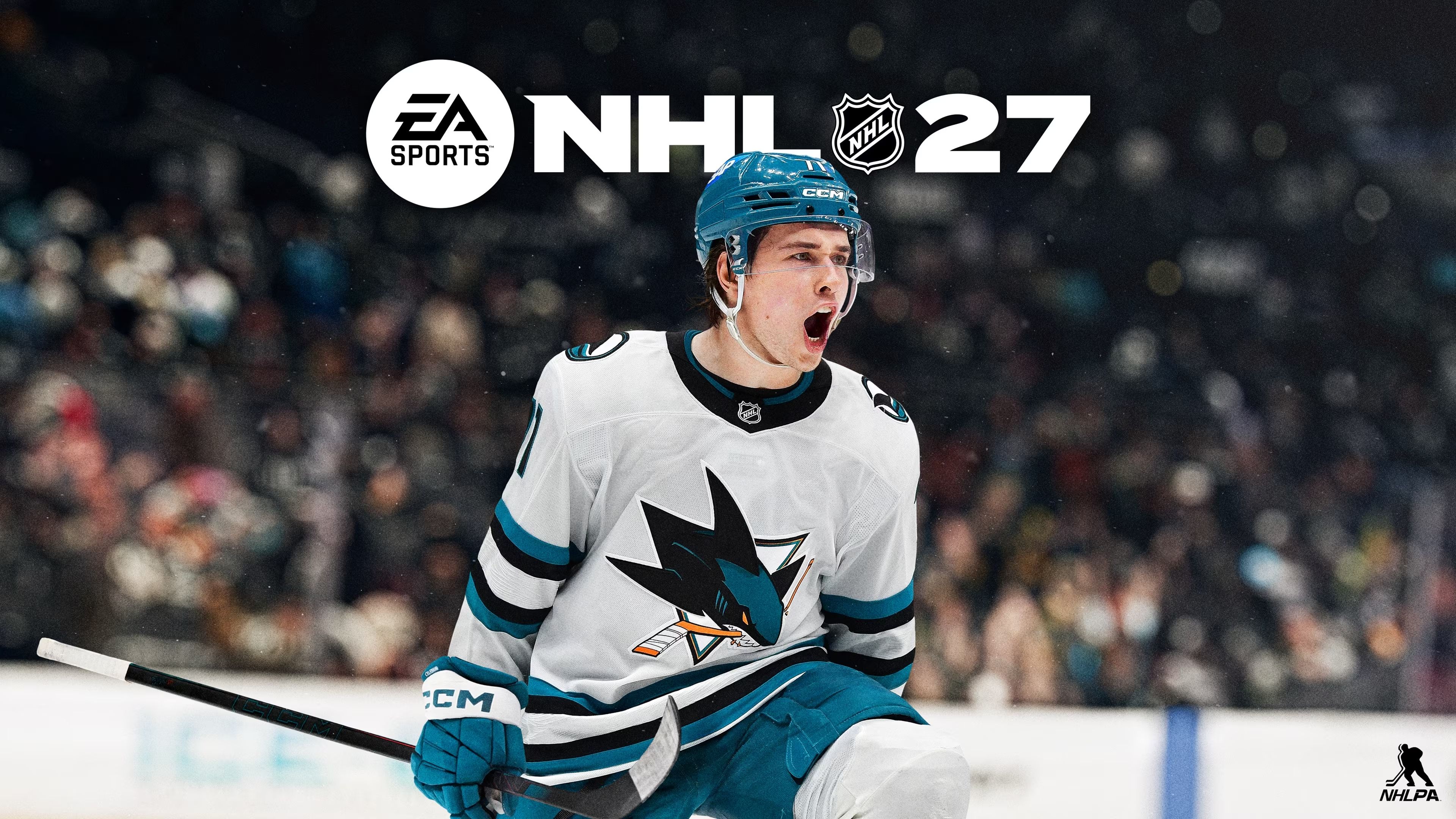 Macklin Celebrini NHL 27 hockey key art 4K wallpaper