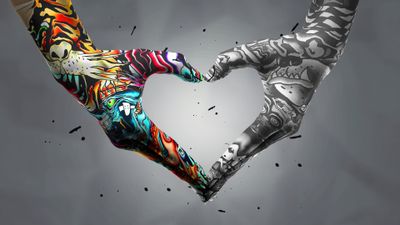 Heart shape Graffiti ultra HD 4K wallpaper