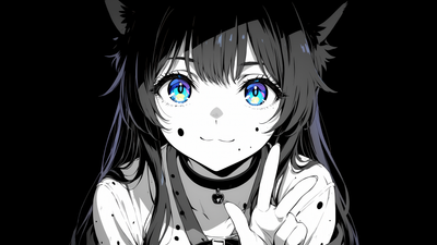 Kawaii Cat girl ultra HD 4K wallpaper