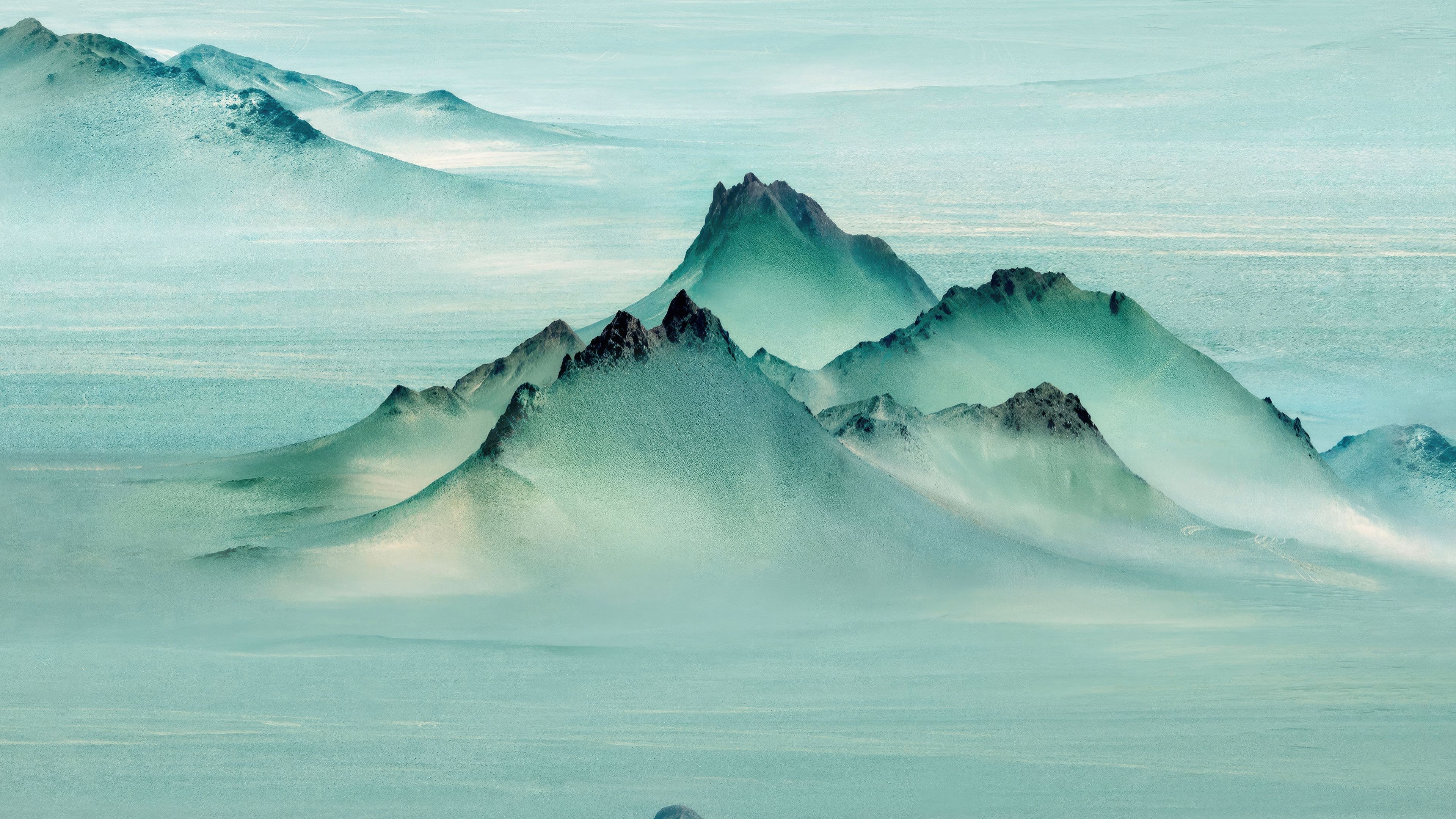 Mountain Peaks Teal ultra HD 4K wallpaper