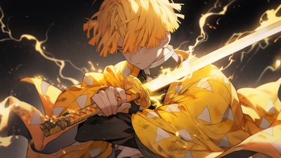 Zenitsu Agatsuma Lightning ultra HD 4K wallpaper