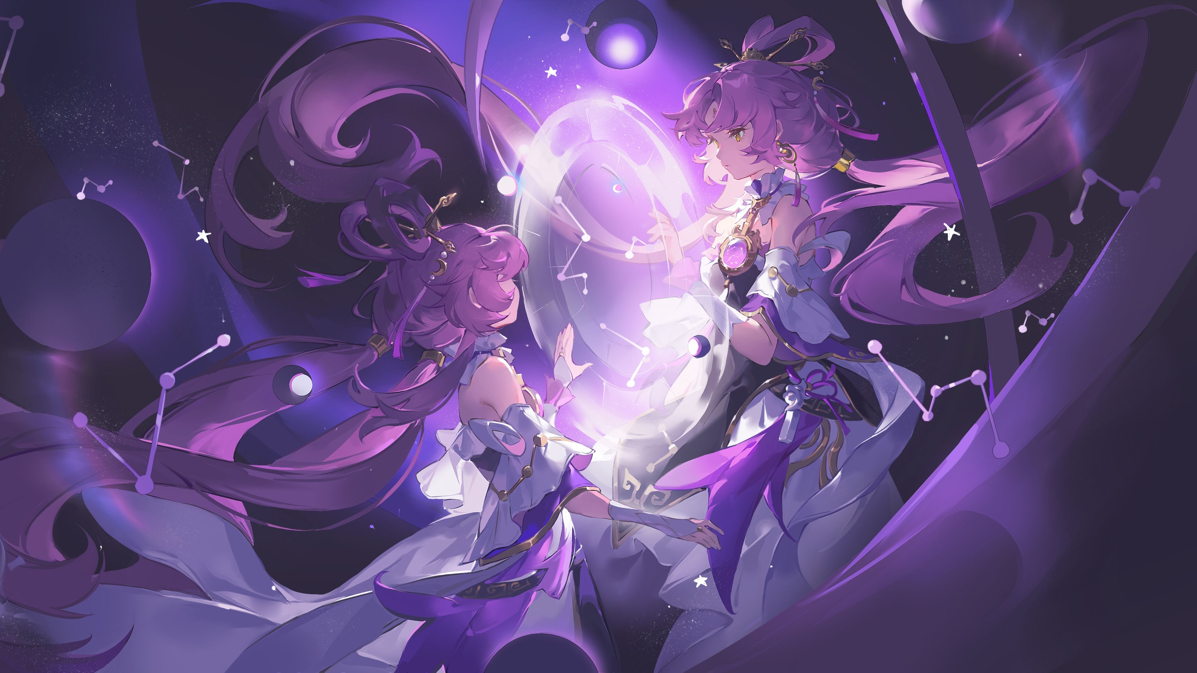 Fu Xuan Purple aesthetic ultra HD 4K wallpaper