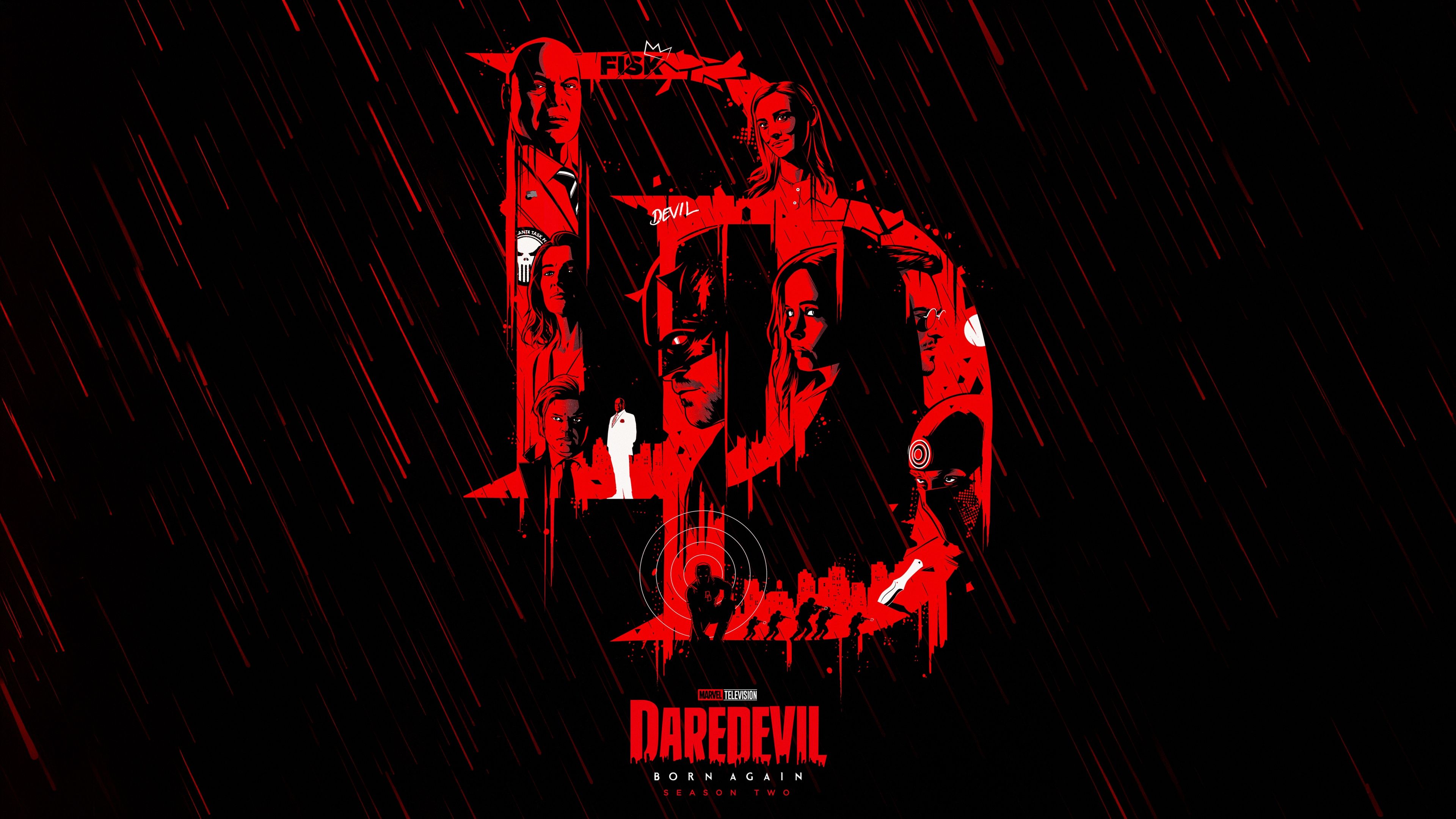 Daredevil: Born Again Dark red ultra HD 4K wallpaper