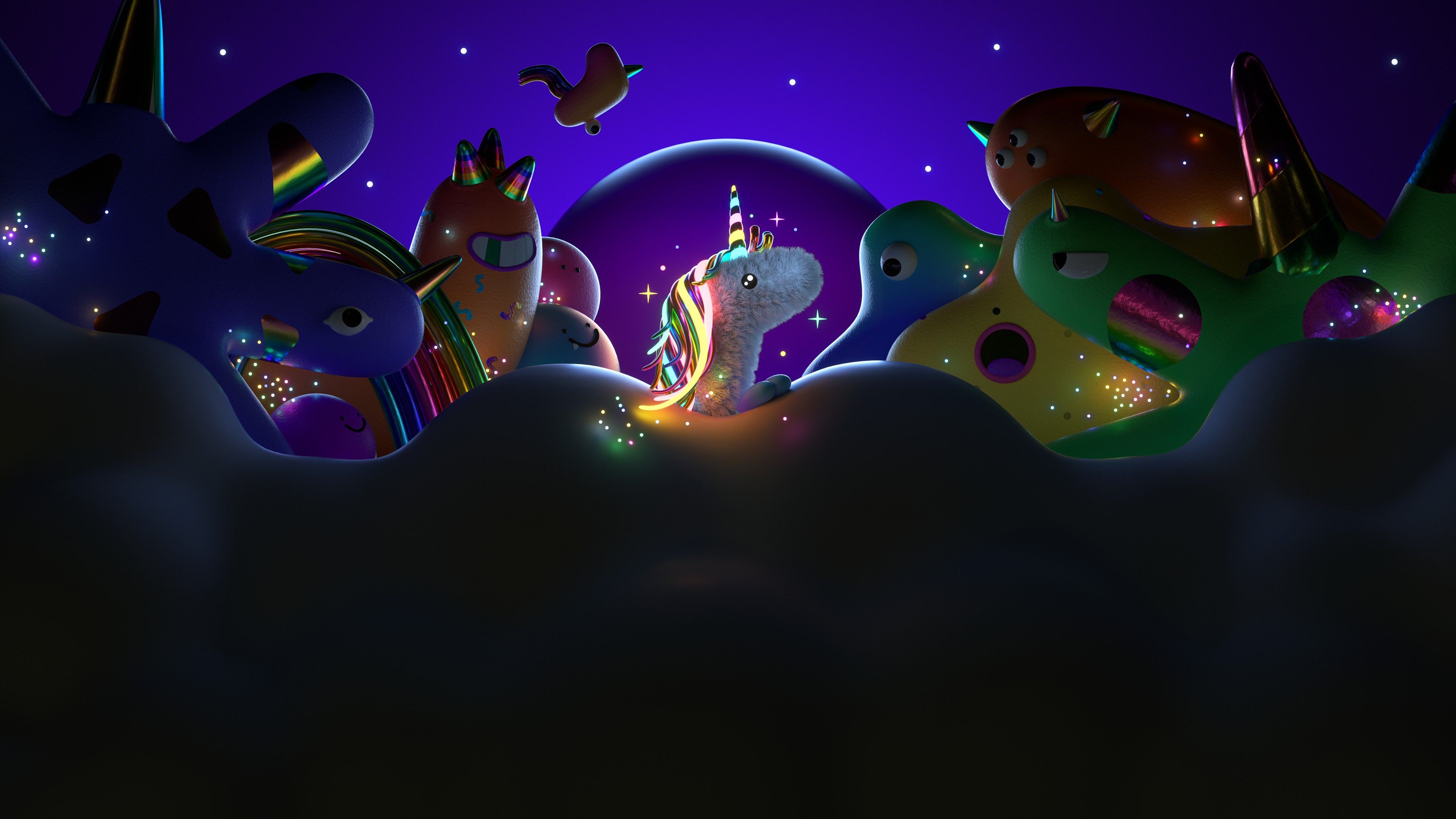 Unicorn Rainbow mane ultra HD 4K wallpaper
