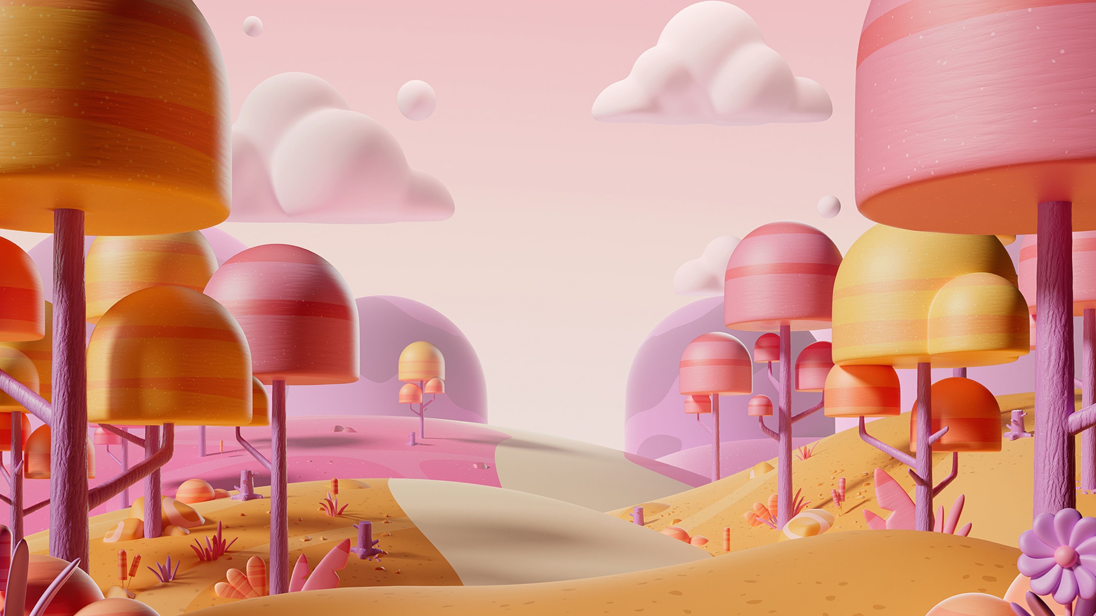 Geometric Forest ultra HD 4K wallpaper