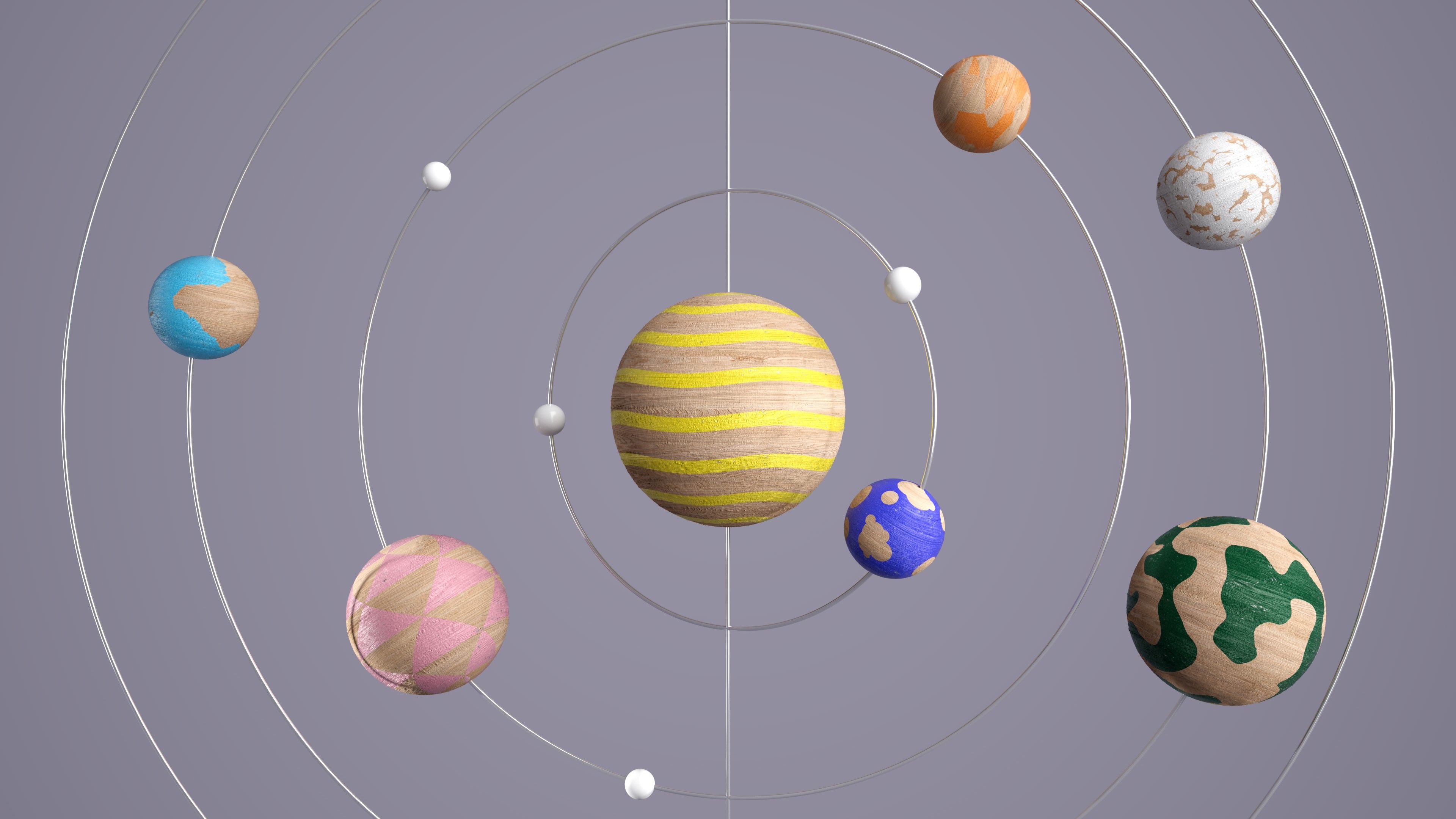 Wooden Planets ultra HD 4K wallpaper