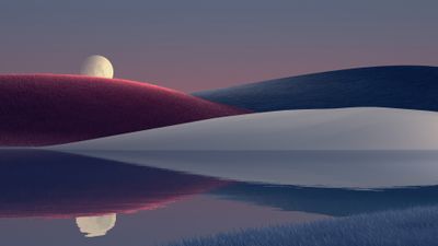 Moonrise Rolling hills ultra HD 4K wallpaper