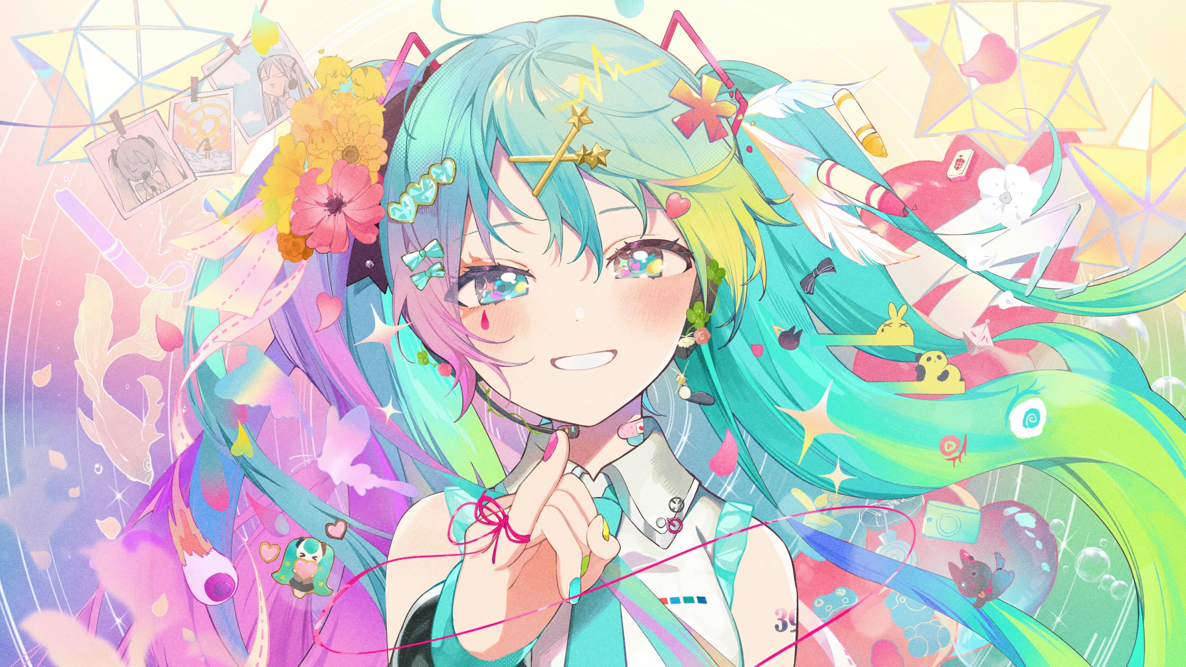 Hatsune Miku Colorful art ultra HD 4K wallpaper