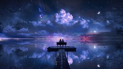 Romantic Night sky ultra HD 4K wallpaper