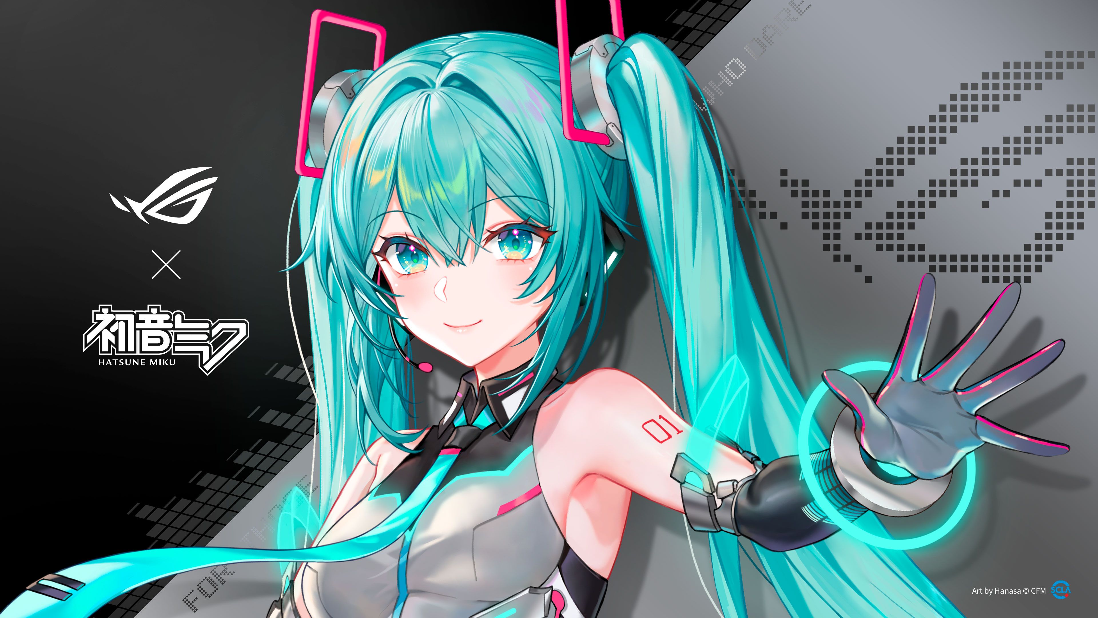 Hatsune Miku ASUS ROG ultra HD 4K wallpaper