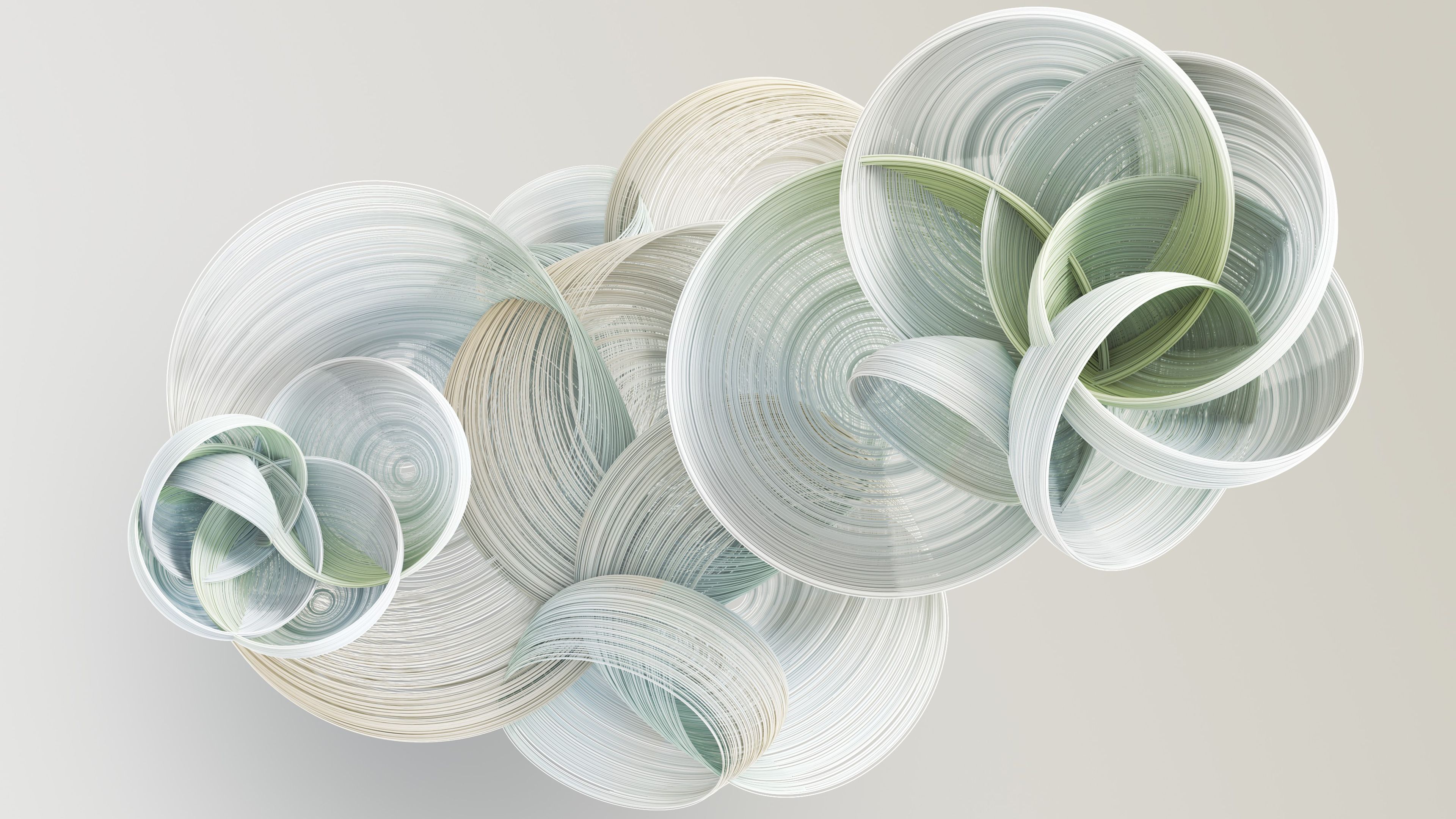 Sage green Circles ultra HD 4K wallpaper