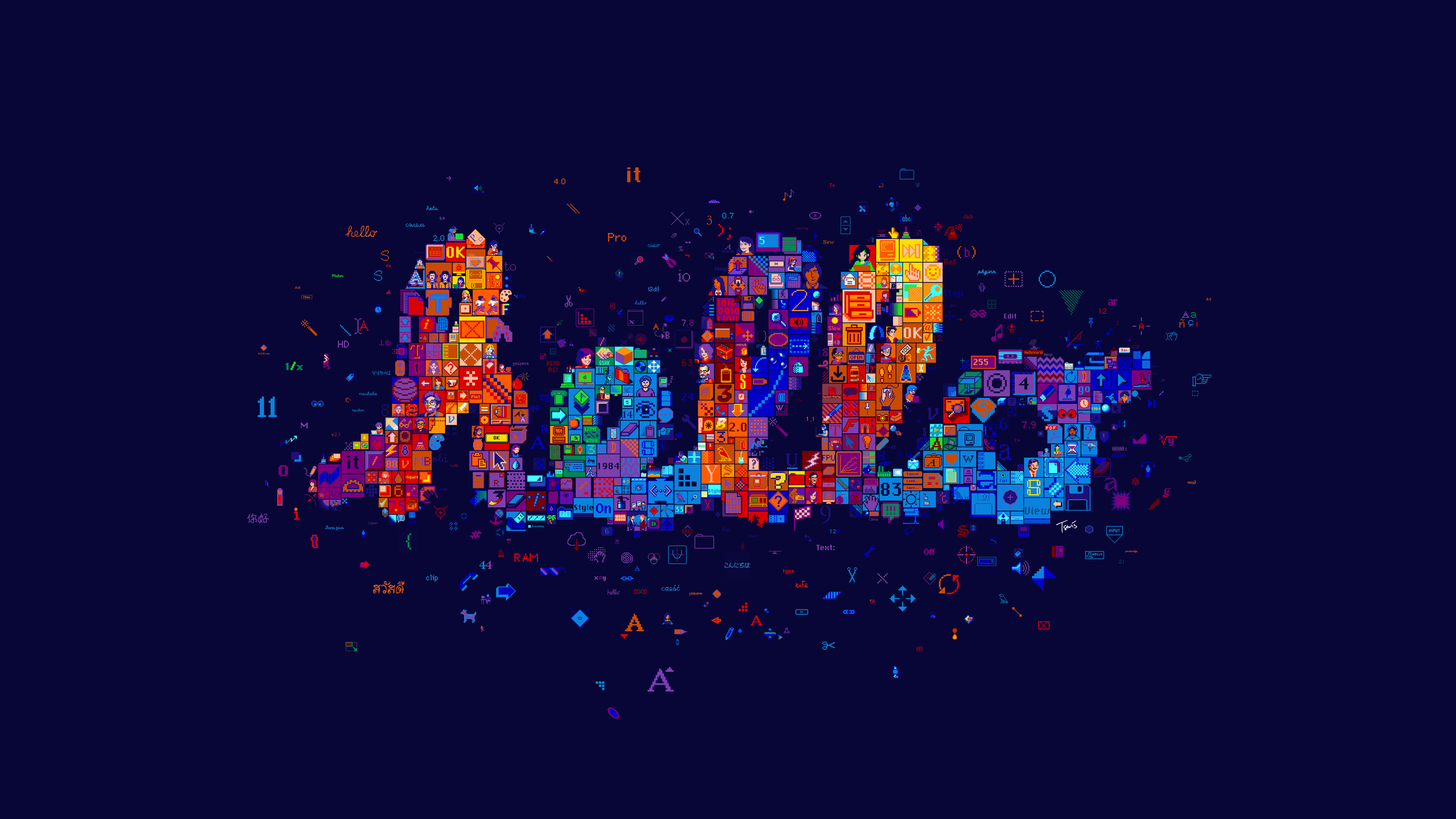 Hello Mosaic ultra HD 4K wallpaper