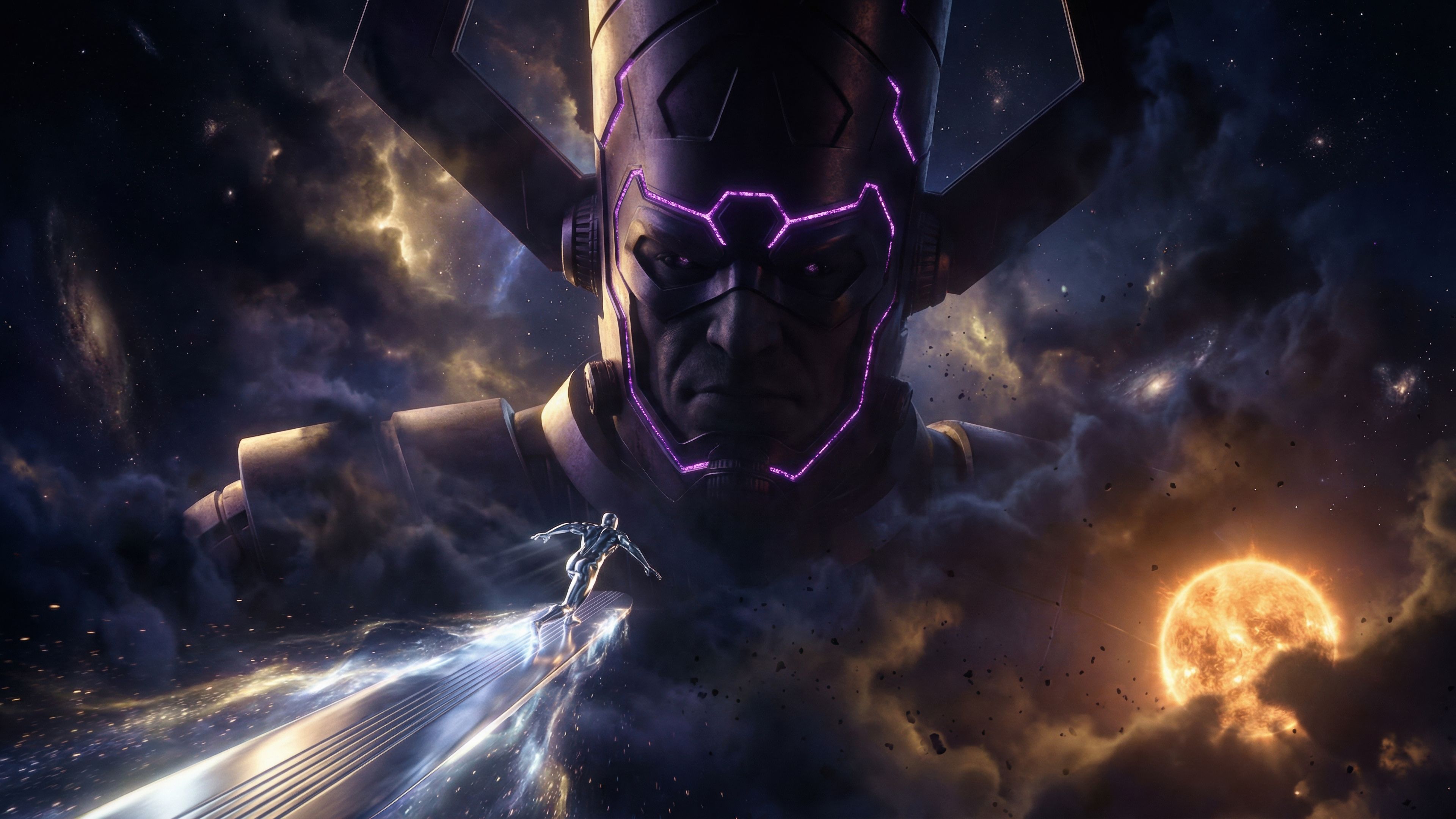 Galactus Silver Surfer ultra HD 4K wallpaper