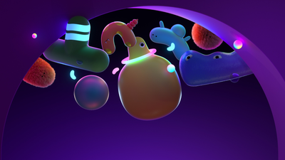 Neon glow Fuzzy Monsters ultra HD 4K wallpaper