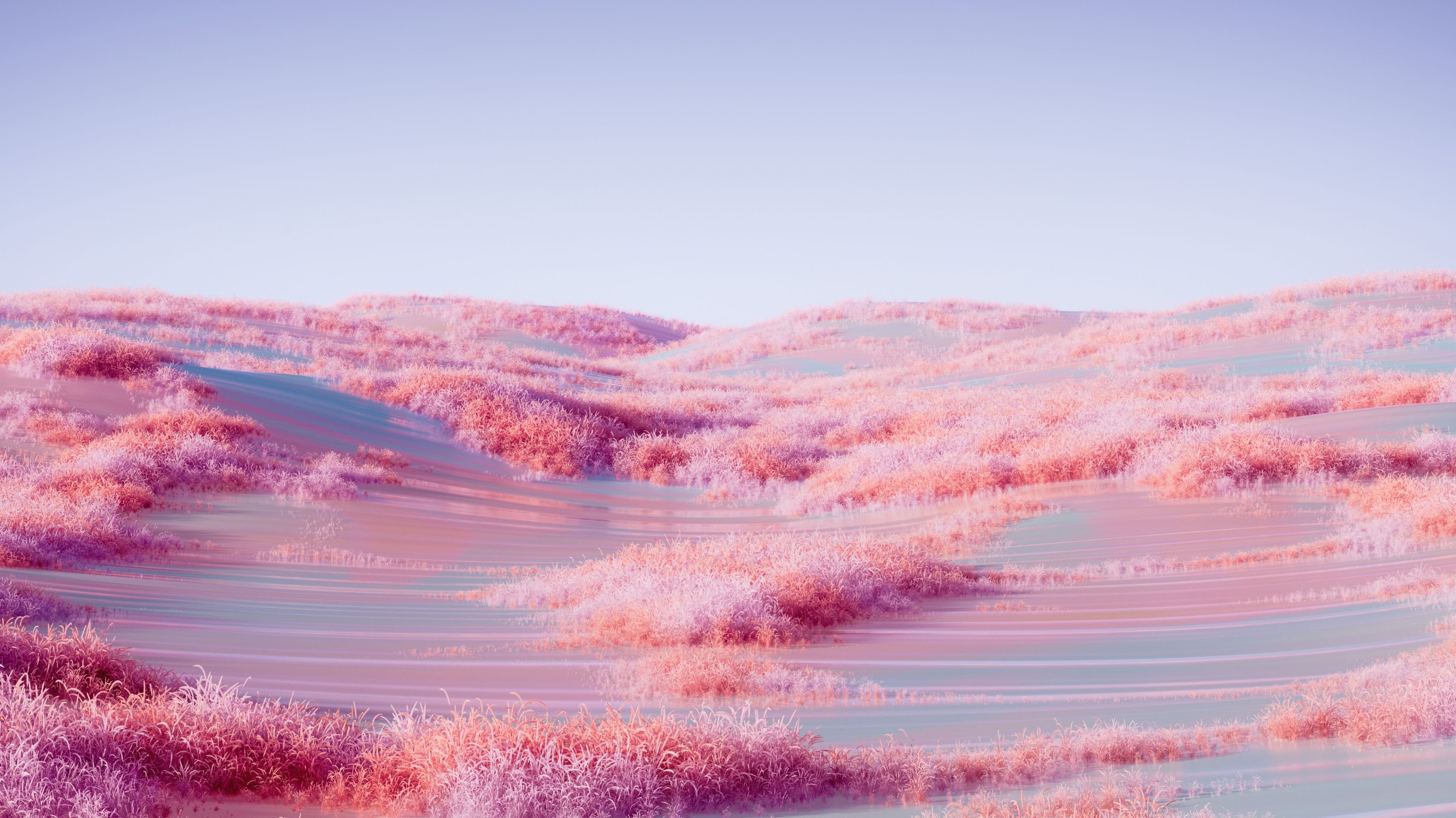 Pink aesthetic Rolling hills ultra HD 4K wallpaper