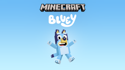 Bluey Minecraft ultra HD 4K wallpaper