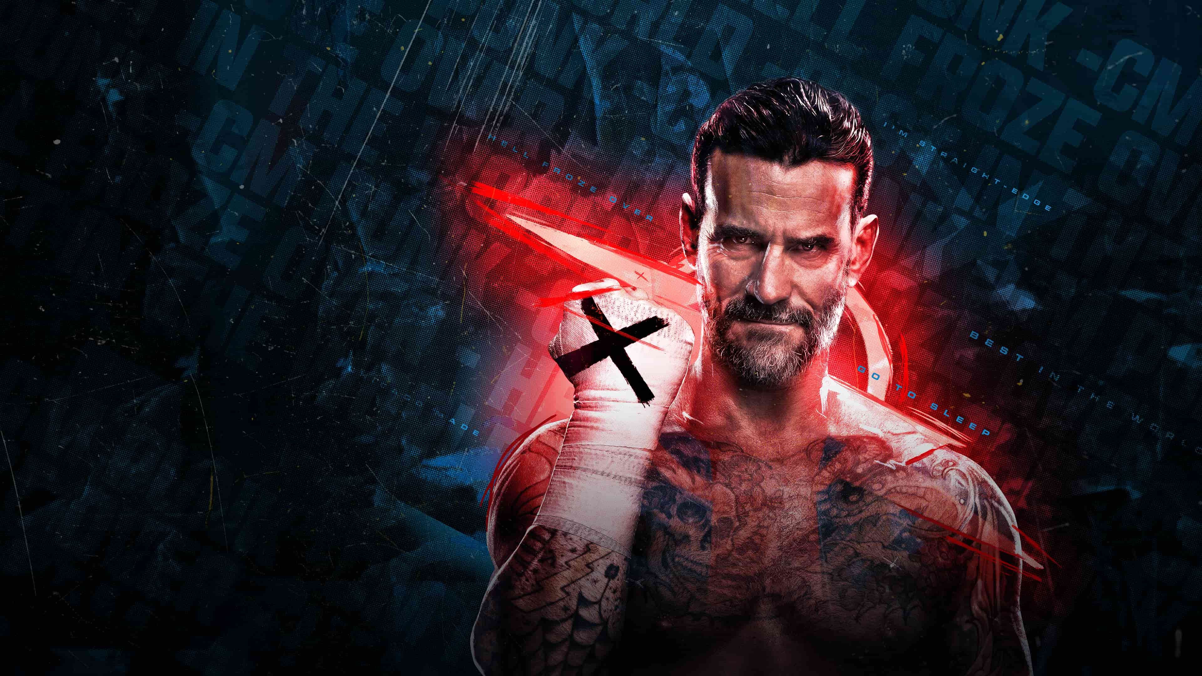 CM Punk WWE 2K26 ultra HD 4K wallpaper