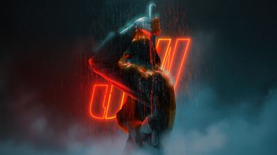 John Wick Neon art ultra HD 4K wallpaper