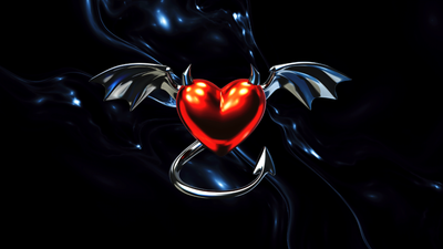 Devil heart Metallic ultra HD 4K wallpaper